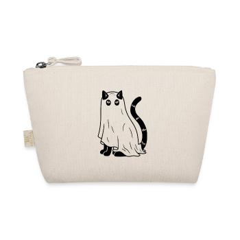 Halloween Katze Gespenst - Schwarz - Bio-Täschchen - Natur - Vorne