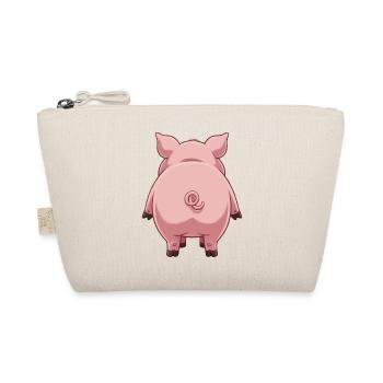 Lustiges Schwein von Hinten Geschenk Bauern - Bio-Täschchen - Natur - Vorne