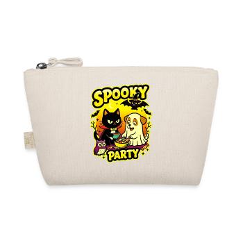🎃 Gruselige Party – Halloween 2 Katzen-Hund-Eule - Bio-Täschchen - Natur - Vorne