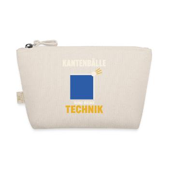 Tischtennis Kantenball Shirt – Minimalistisch - Bio-Täschchen - Natur - Vorne