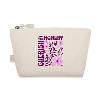 Cherish The Moment Blumen Floral Retro Geschenk    - Bio-Täschchen - Natur - Vorne