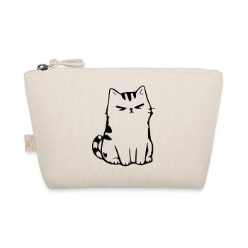Lustige Katze Minimalistisches Katzen Geschenk  - Bio-Täschchen - Natur - Vorne