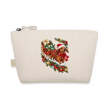 Dackel Weihnachtsgeschenkschlitten - Bio-Täschchen - Natur - Vorne