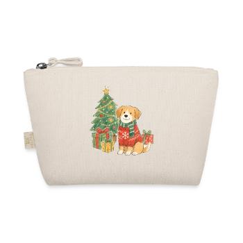 Weihnachtshund im Pullover - Bio-Täschchen - Natur - Vorne