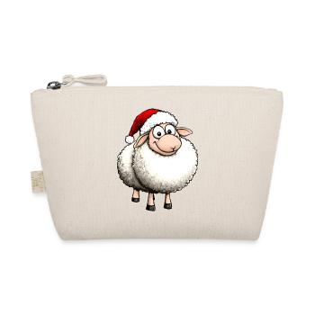 Schafe Weihnachten / Santa Schaf - Bio-Täschchen - Natur - Vorne