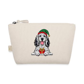 Weihnachten English Setter - Bio-Täschchen - Natur - Vorne