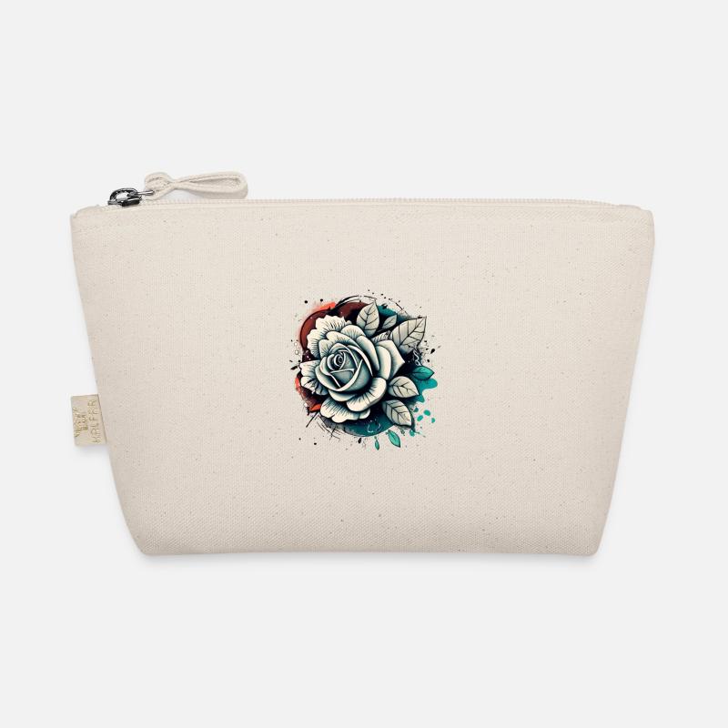 weiße Rose Vector Design Bio-Täschchen