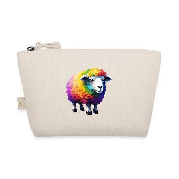 Schafe Cool Niedlich Bunt Regenbogen und Cool - Bio-Täschchen - Natur - Vorne