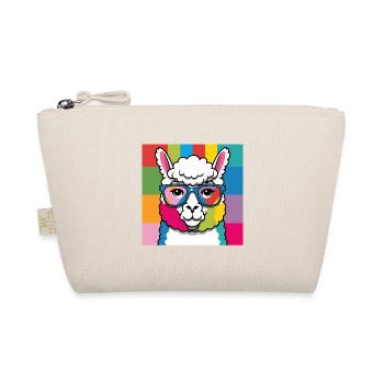 Alpaca Llama Colorful and Cool with Glasses - Organic Pouch - nature - Front