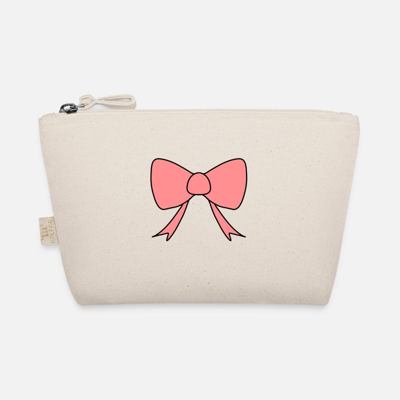 Pink Bow Symbol Shape Organic Pouch