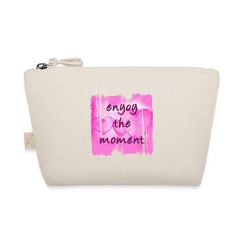 Enyoy The Moment Pink Hearts - Organic Pouch - nature - Front