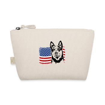 Australian Cattle Dog US America Flag Wilsigns - Organic Pouch - nature - Front