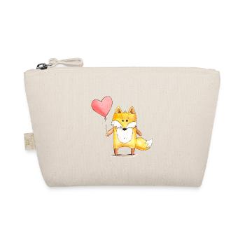 Fox motif cute HEART - iZart - Organic Pouch - nature - Front