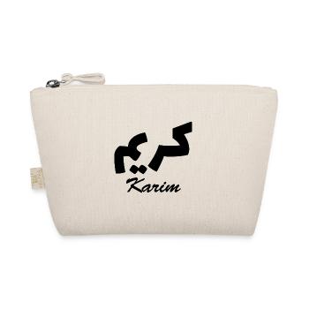 Karim Arabic Calligraphy First Name - Organic Pouch - nature - Front