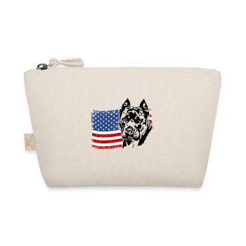 American Staffordshire US America Flag Wilsigns - Organic Pouch - nature - Front