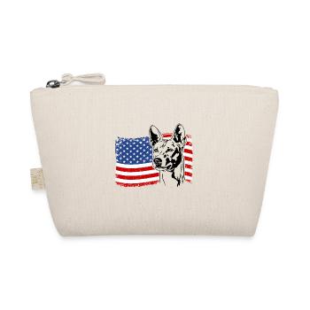 Basenji US America Flag Dogs Wilsigns - Organic Pouch - nature - Front
