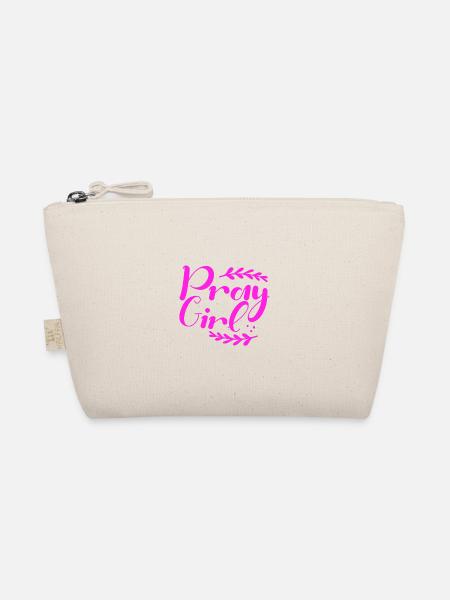 Christianity Girft Pray Girl Inspirational - Organic Pouch - nature - Front