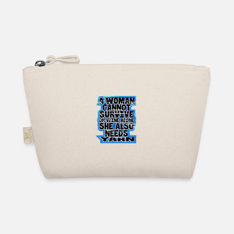 Knitter Gift Woman Can't Survive Wine Alone Needs Organic Pouch
