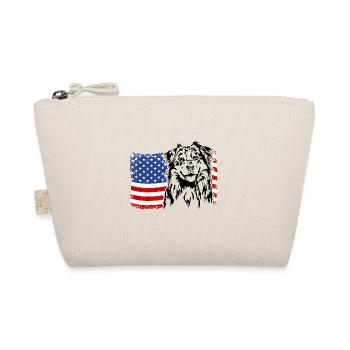 Australian Shepherd US America Flag Dog Wilsigns - Organic Pouch - nature - Front
