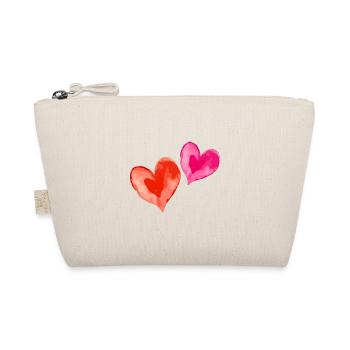 Herz Love Wasserfarben Valentinstag - Bio-Täschchen - Natur - Vorne