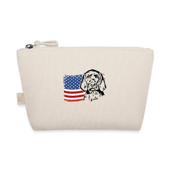 Wirehaired Vizsla US America Flag Dogs Wilsigns - Organic Pouch - nature - Front