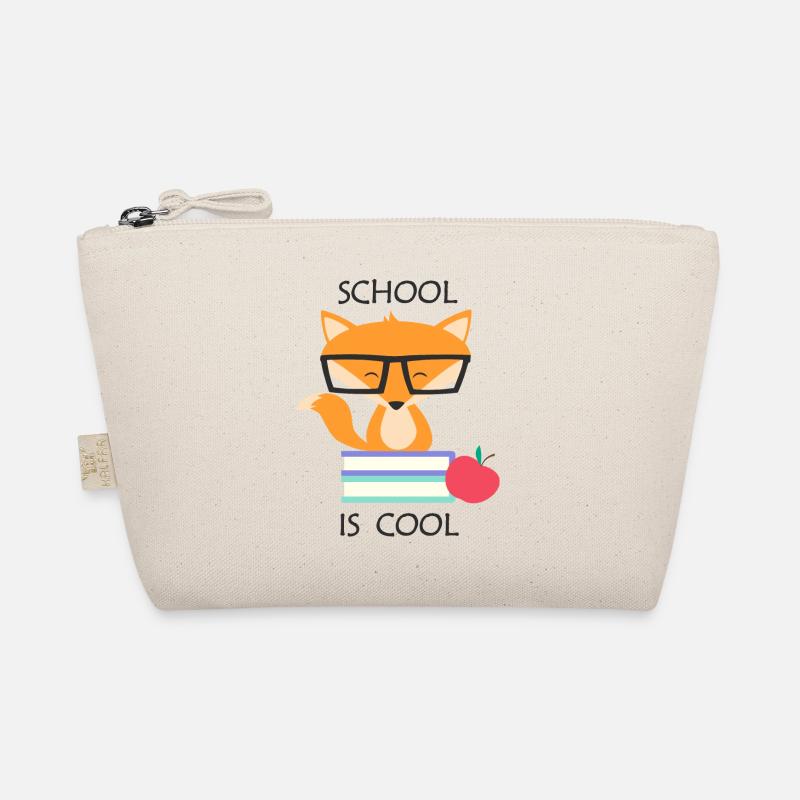 schlauer Fuchs Nerdbrille Bücher Schule ist cool Bio-Täschchen