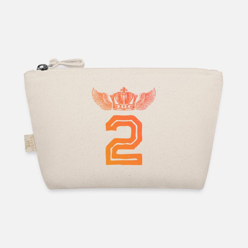 2 Zahl Krone - Bio-Täschchen - Natur