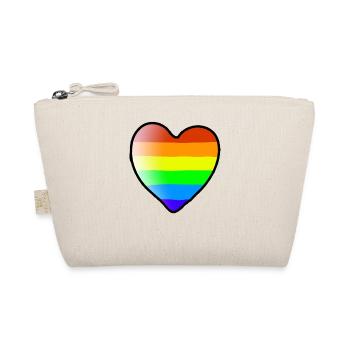 Regenbogen Herz bunt Geschenkidee LGBT - Bio-Täschchen - Natur - Vorne