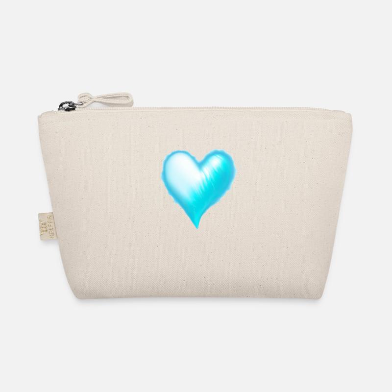 Coeur bleu idée cadeau bleu clair Amour Saint-Valentin Trousse biologique