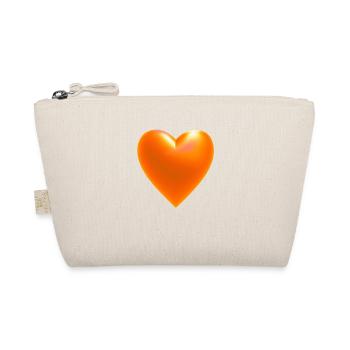 Heart orange gift idea - Organic Pouch - nature - Front