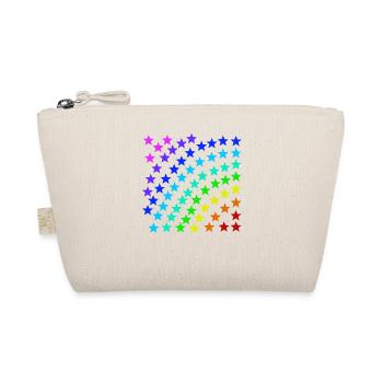 Sterne bunt Regenbogen Geschenkidee - Bio-Täschchen - Natur - Vorne