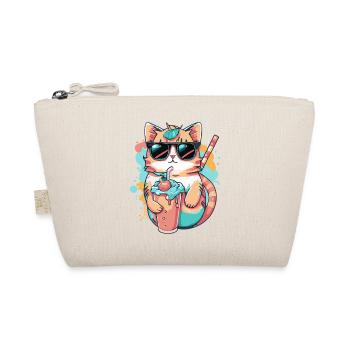 Refreshing design: A cat with sunglasses - Organic Pouch - nature - Front