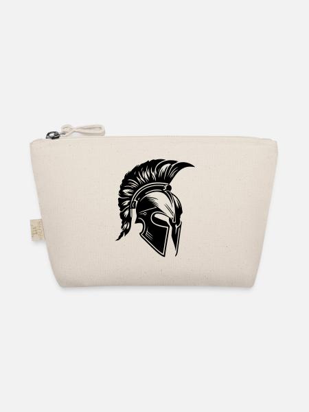Spartaner Helm Gladiator Sparta - Bio-Täschchen - Natur - Vorne