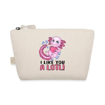 I like you a lot Wortwitz mit niedlichem Axolotl - Bio-Täschchen - Natur - Vorne