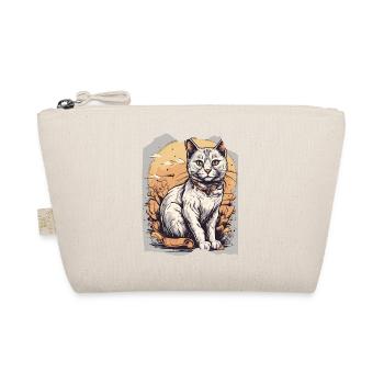 Whisker WonderlandNiedliches Kätzchen Katze Orange Halsband - Bio-Täschchen - Natur - Vorne