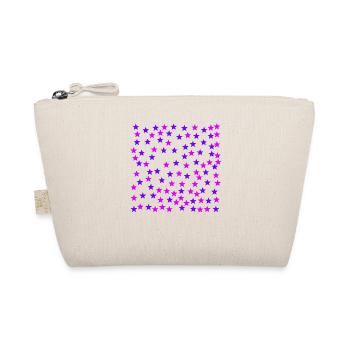 Pink Purple Violet Stars Gift Idea - Organic Pouch - nature - Front