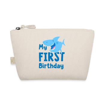 1st Birthday Boy 1st Shark - Organic Pouch - nature - Front