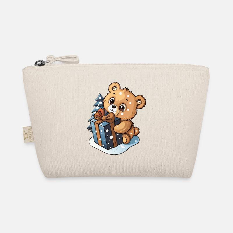 Mignon ours déballant cadeau Trousse biologique