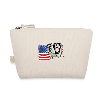 American Bulldog US Amerika Fahne Hunde Wilsigns - Bio-Täschchen - Natur - Vorne
