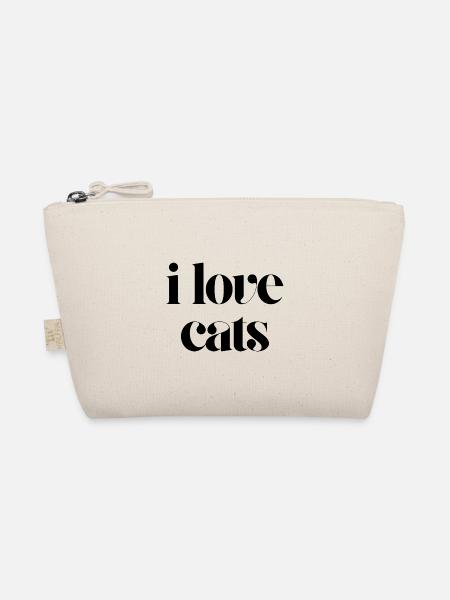 Ich liebe Katzen - Bio-Täschchen - Natur - Vorne