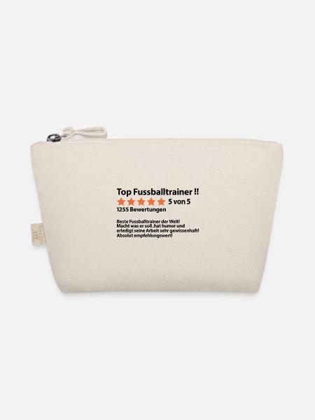 Abschiedsgeschenk Fußball Trainer Fussballtrainer - Bio-Täschchen - Natur - Vorne