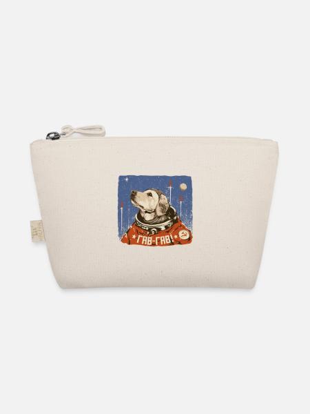 Wauwau Laika Geschenk Hund Weltraum UdSSR Russland - Bio-Täschchen - Natur - Vorne