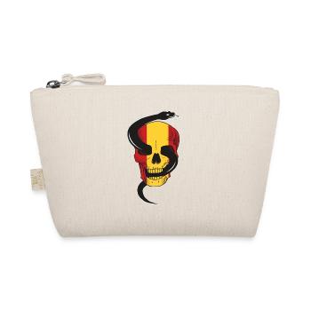 Skull with Snake and Spain Flag T Shirt - Organic Pouch - nature - Front
