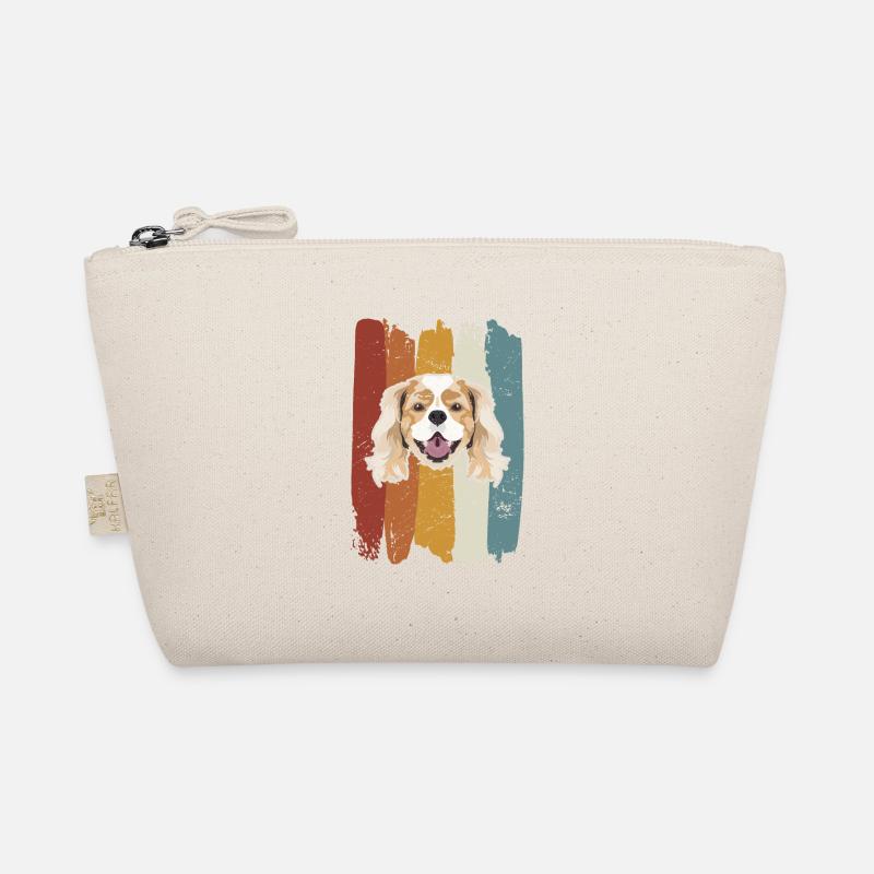 Cavalier souriant King Charles Spaniel rétro Trousse biologique