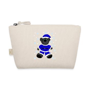 Ours en peluche noir Père Noël costume Étoile des neiges - Trousse biologique - nature - Devant