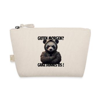Guten Morgen? Ganz dünnes Eis! Lustiger Pandabär - Bio-Täschchen - Natur - Vorne