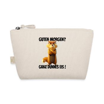 Guten Morgen? Ganz dünnes Eis! Lustiges Hörnchen - Bio-Täschchen - Natur - Vorne