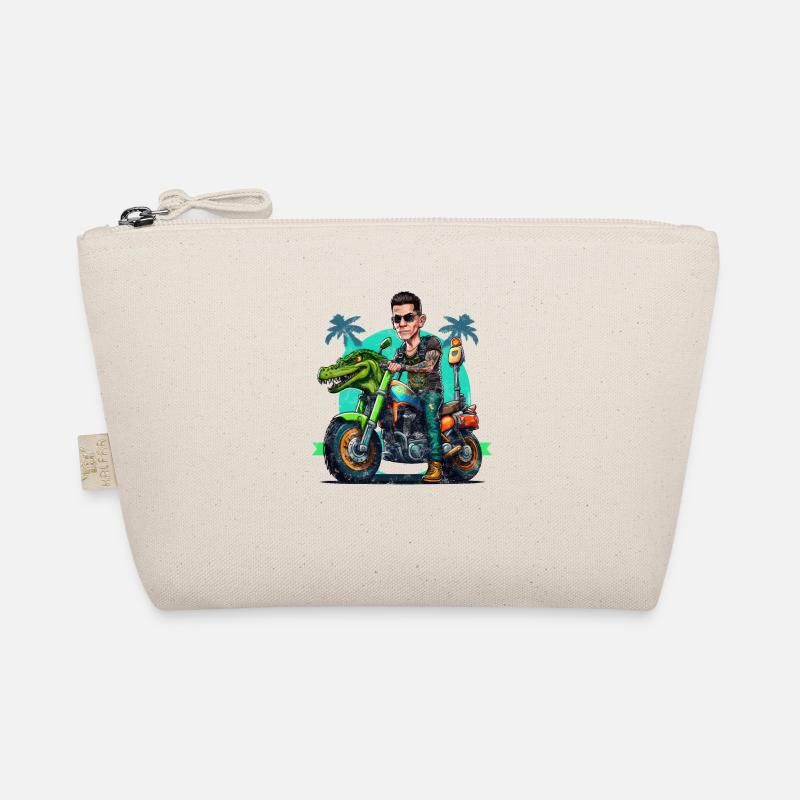 biker, crocodile motorcycle, Florida, distressed Organic Pouch