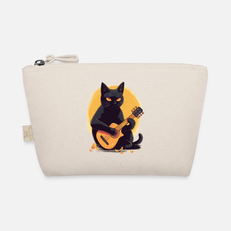 Musiker Schwarze Katze Gitarrist Bombay Katzen - Bio-Täschchen - Natur