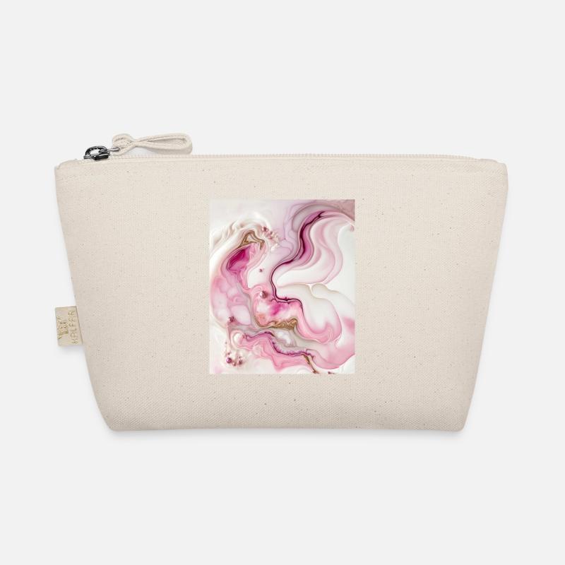 Pastel Pink And Gold Paint Swirl Pattern Organic Pouch